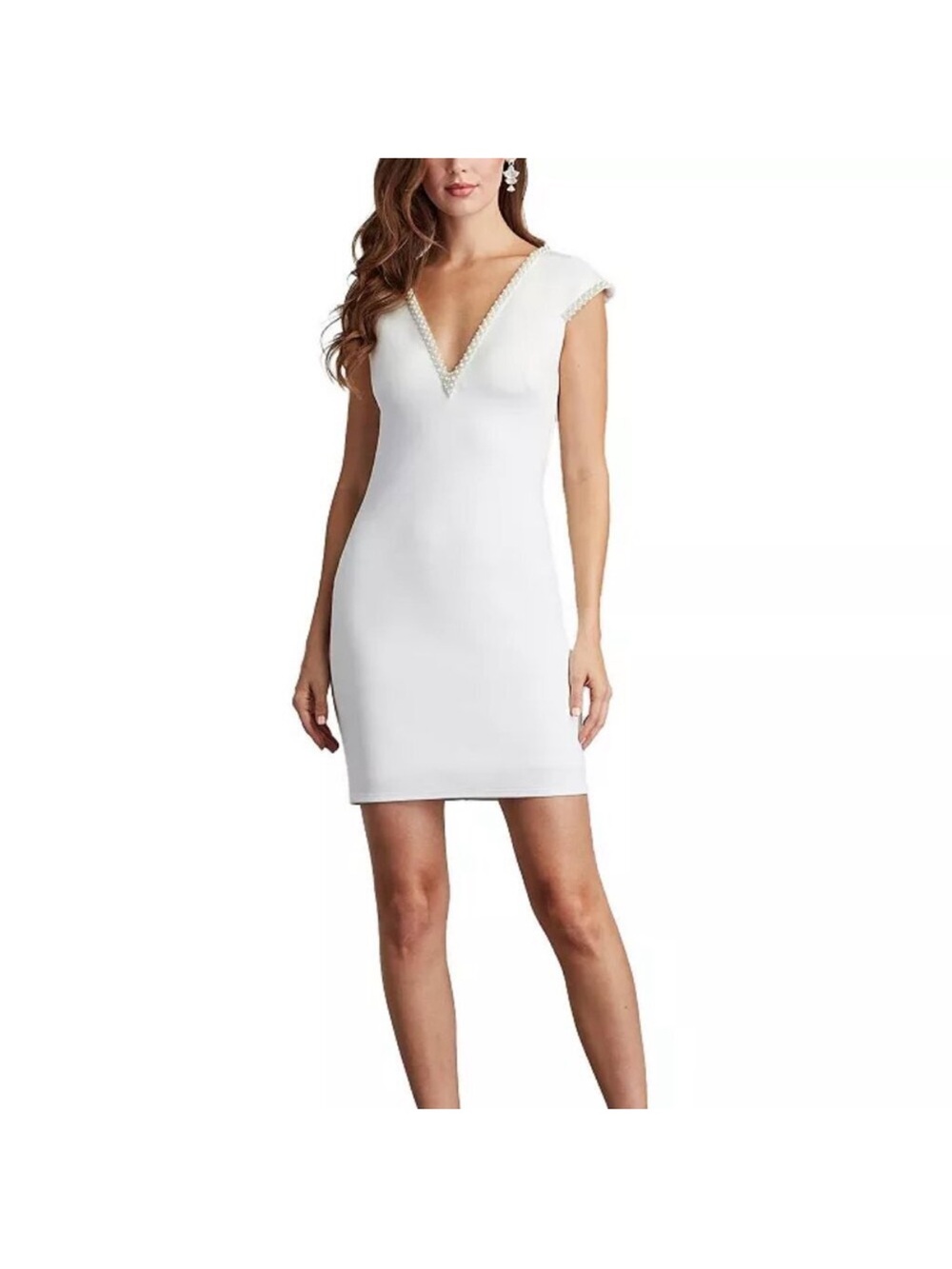 Tadashi Shoji Ivory pearl & Beaded Trim Dress
